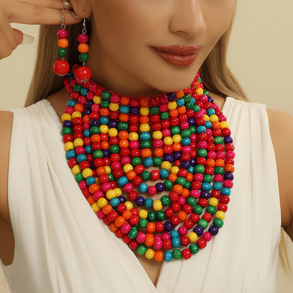 African style wood bead fringe - Women'S Accessories Amazon ulasan dan harga