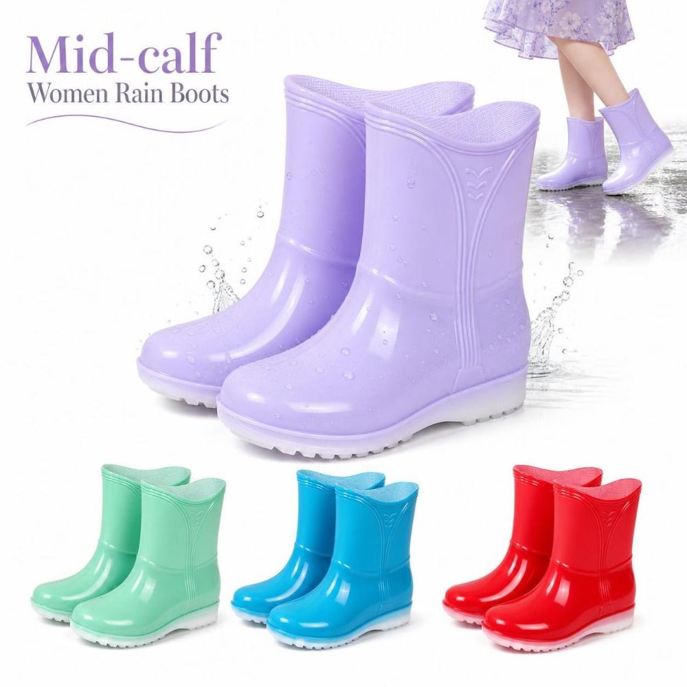 Mid-calf Women Rain Boots Wate - Women Kitchen Accessories ulasan dan harga