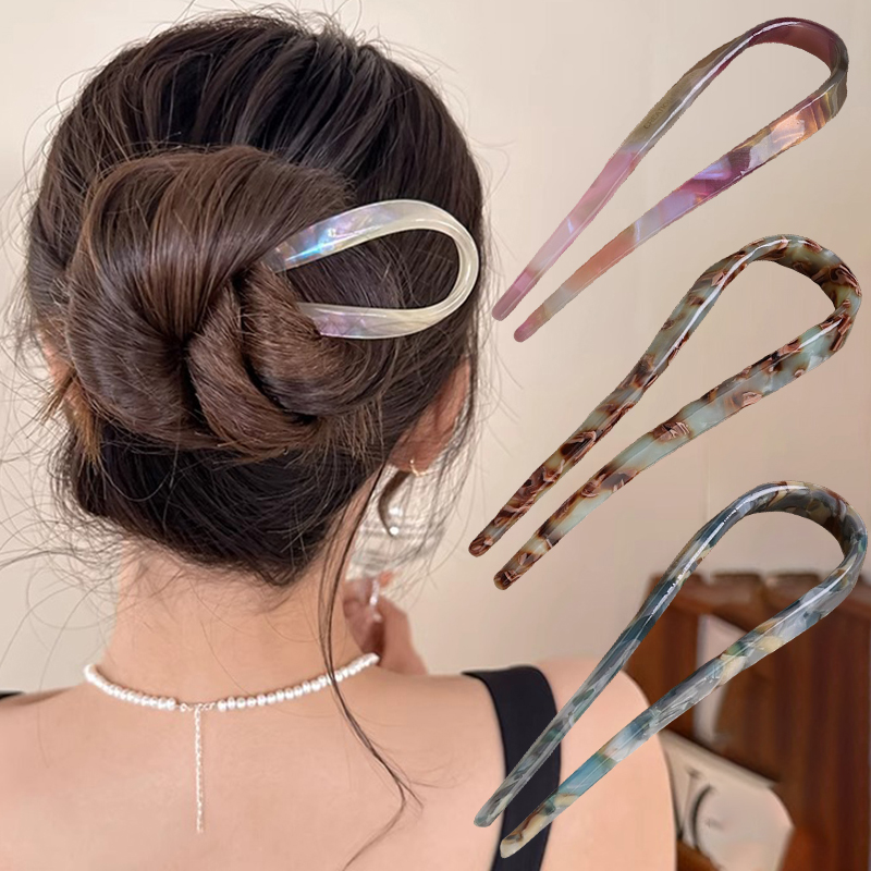 U-Shaped Hair Sticks Acetate A - Women'S Accessories List ulasan dan harga